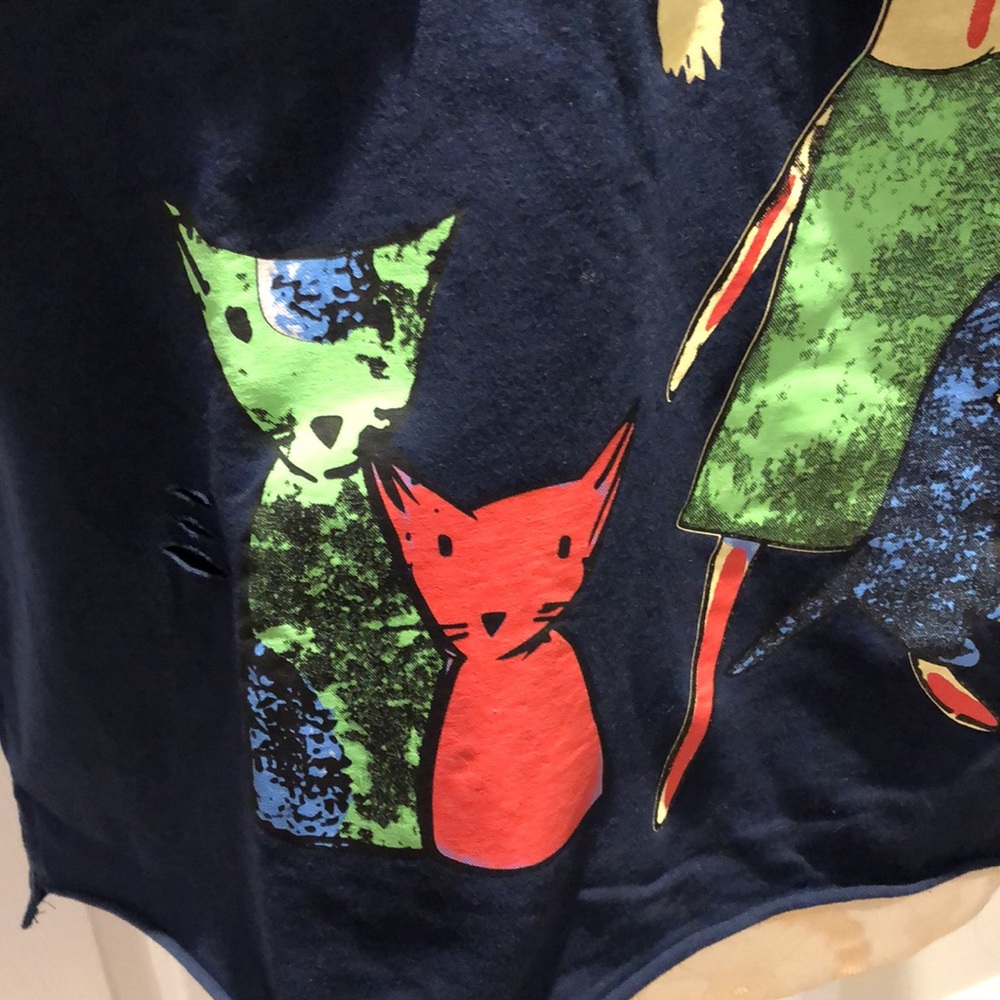 36. YESNO | NWT Navy Short Sleeve Tee with Pocket Square and Girl Graphic - Picture 5 of 8